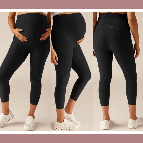 NWT Beyond Yoga [ Small ] Spacedye Love the Bump Capri Maternity Leggings Darkes - Picture 13 of 14